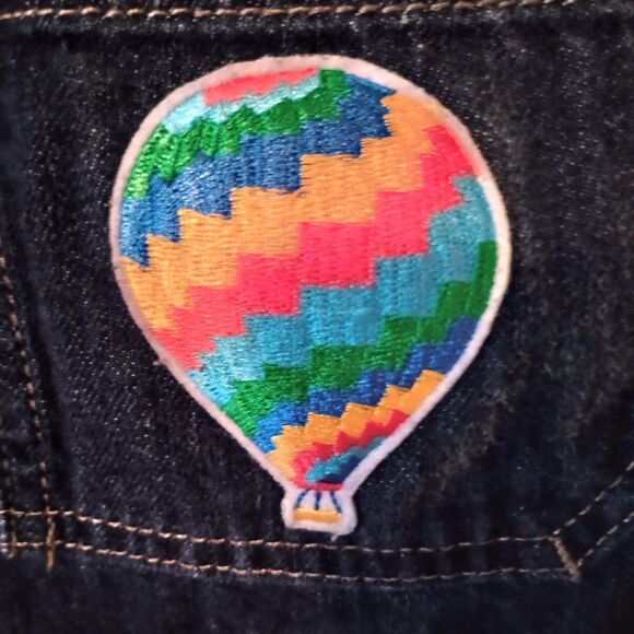 Dickies Jean Shortall Size M Raw Hem Balloon Applique Distressed Fun - Picture 4 of 10